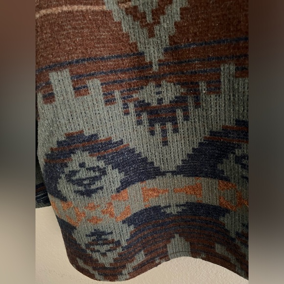 VINTAGE LL BEAN SOUTHWESTERN AZTEC NAVAJO WOOL COAT JACKET S - Picture 3 of 9